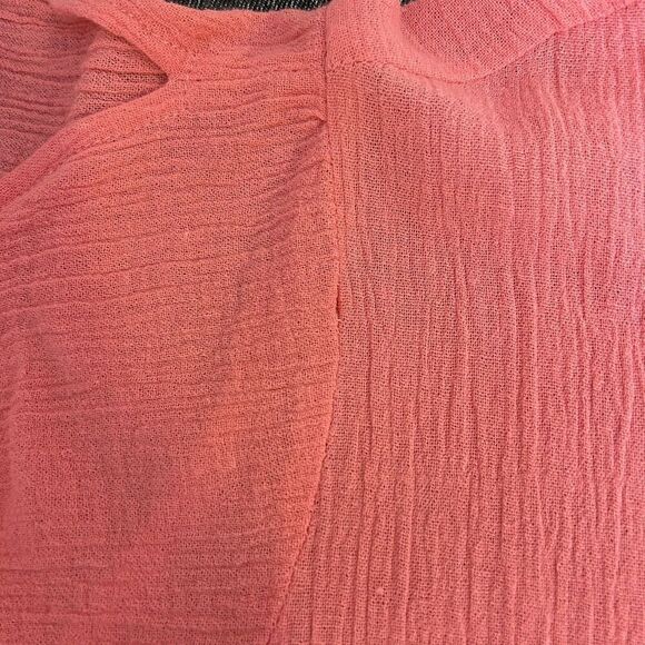 Only Necessities Midi Dress 18 W Coral Ruffles‎ Embroidery Gauzy Coastal Beachy - Picture 13 of 13